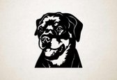 Wanddecoratie - Hond - Rottweiler 7 - L - 87x75cm - Zwart - muurdecoratie - Line Art