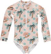 Beach & Bandits - UV Badpak voor meisjes - Pearls & Palms - Ivoor - maat 116-122cm - UPF50+ Zonbescherming - Ademend materiaal