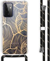 iMoshion Hoesje Geschikt voor Samsung Galaxy A72 Hoesje Met Koord - iMoshion Design Hoesje met Koord - Goud / Transparant