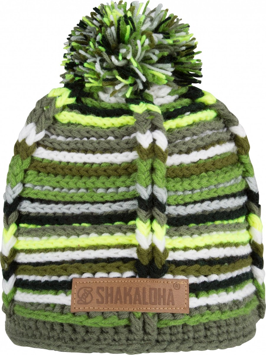 Shakaloha Gebreide Wollen Muts Heren & Dames Beanie Hat van schapenwol met polyester fleece voering - Baron Beanie CamoGr Unisex - One Size Wintermuts