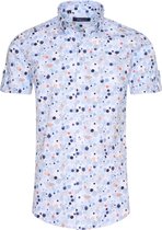 Ferlucci - Heren Korte Mouw Overhemd - Calabria - Trendy Design - Blauw