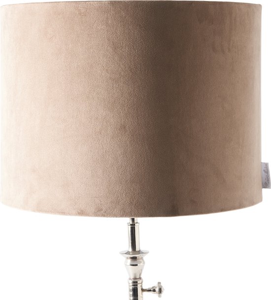 Riviera Maison Lampenkap 30x40 - Velvet Cylinder Lampshade - Zand Bruin