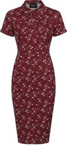 Collectif Mirtilla Bandana 40's Pencil Jurk Burgundy