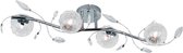 LED Plafondlamp - Nitron Ware - G9 Fitting - 4-lichts - Rechthoek - Glans Chroom - Aluminium