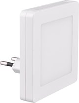 Stekkerlamp Lamp - Stekkerspot - Nitron Hiko - 0.3W - Warm Wit 3000K - Vierkant - Mat Wit - Kunststof