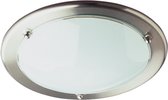 LED Plafondlamp - Plafondverlichting - Nitron Primy - E27 Fitting - Rond - Mat Nikkel - Aluminium