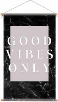 Textiel poster marmer looks collection | typografie Good Vibes Only - 40x70cm