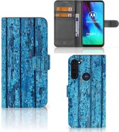 Magnet Case Motorola Moto G Pro Telefoonhoesje Wood Blue