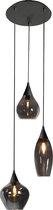 HighLight hanglamp Cambio 3 lichts - zwart / smoke