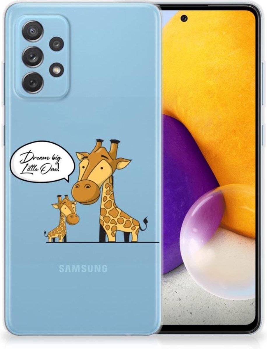 Back Cover voor Samsung Galaxy A72 Telefoonhoesje met Naam Giraffe