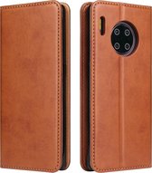 Voor Huawei Mate 30 Pro Fierre Shann PU lederen textuur horizontale flip lederen tas met houder & kaartsleuven & portemonnee (bruin)
