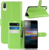 Litchi Texture horizontale flip lederen tas voor Sony Xperia L3, met portemonnee en houder en kaartsleuven (groen)