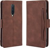 Voor OnePlus 8 Wallet Style Skin Feel Calf Pattern lederen tas met aparte kaartsleuf (bruin)