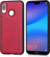 Voor Huawei P20 Lite / nova 3e Diaobaolee schokbestendig PU + TPU beschermhoes (rood)