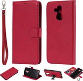 Voor Huawei Mate 20 Lite Effen kleur Horizontale Flip Beschermhoes met houder & kaartsleuven & portemonnee & fotolijst & lanyard (rood)