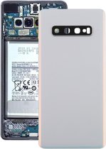 Batterij achterkant met cameralens voor Galaxy S10 + (wit)