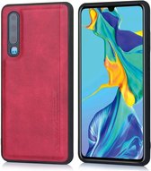 Voor Huawei P30 Diaobaolee schokbestendig PU + TPU beschermhoes (rood)