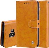 Zakelijke stijl olie wax textuur horizontale flip lederen case voor Galaxy J2 Core, met houder & kaartsleuven & portemonnee (bruin)