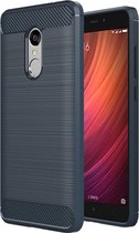 Voor Geschikt voor Xiaomi Redmi Note 4X geborstelde koolstofvezel textuur schokbestendige TPU beschermhoes (donkerblauw)