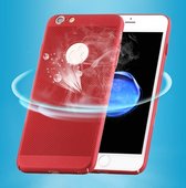 Voor iPhone 6 en 6s Lichtgewicht ademend Volledige dekking PC schokbestendig Beschermende achterkant Cover (rood)