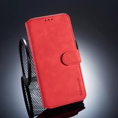 DG.MING Retro Oil Side Horizontal Flip Case voor Geschikt voor Xiaomi Pocophone F1, met houder & kaartsleuven & portemonnee (rood)