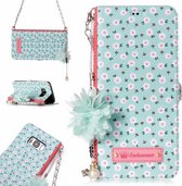 Voor Galaxy S8 Daisy Flower Pattern Horizontale Flip Leather Case met houder & kaartsleuven & Pearl Flower Ornament & Chain