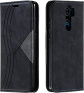 Voor Xiaomi Redmi Note 8 Pro Splicing Kleur Magnetische zoom Horizontale flip lederen tas met houder en kaartsleuven (zwart)