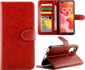 Voor Huawei Nova 6 Crazy Horse Texture Leather Horizontaal Flip beschermhoes met houder & kaartsleuven & portemonnee & fotolijst (bruin)