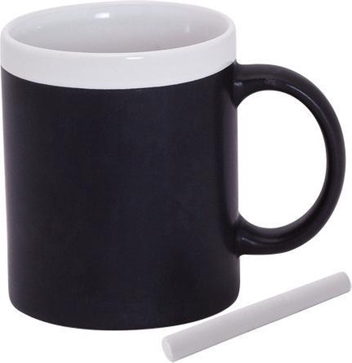 20x stuks krijtbord koffie mok in het wit - beschrijfbare koffie/thee mok/beker