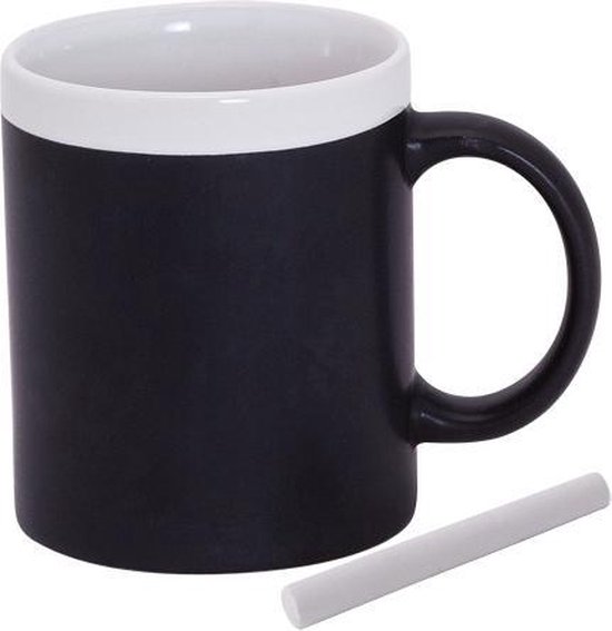 Snel opmerking regeling 20x stuks krijtbord koffie mok in het wit - beschrijfbare koffie/thee mok/ beker | bol.com