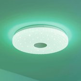 Lindby - Slimme plafondlamp - RGB - met dimmer - 1licht - metaal, kunststof - H: 6.5 cm - wit, opaal - Inclusief lichtbron