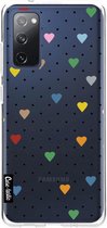 Casetastic Samsung Galaxy S20 FE 4G/5G Hoesje - Softcover Hoesje met Design - Pin Point Hearts Transparent Print