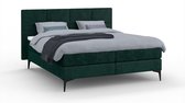 Karlsson Boxspring Attraktiv Trendik vlak met gestoffeerd matras - 160 x 210 cm - forest