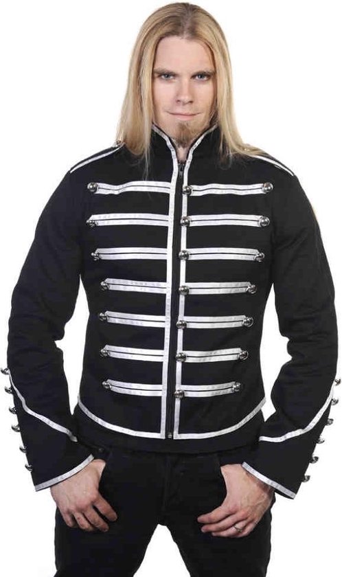 Banned Jacket Military Drummer Zwart/Zilverkleurig