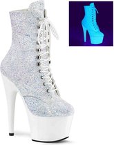 Pleaser Plateau Laarzen, Paaldans schoenen -39 Shoes- ADORE-1020LG Paaldans schoenen Wit