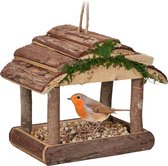 Relaxdays Vogelvoeder huis om op te hangen - Vogelhuis - Vogel voedplaats