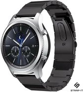 Stalen Smartwatch bandje - Geschikt voor  Samsung Gear S3 luxe metalen bandje - zwart - Strap-it Horlogeband / Polsband / Armband