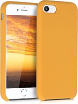 kwmobile telefoonhoesje voor Apple iPhone SE (2022) / SE (2020) / 8 / 7 - Hoesje met siliconen coating - Smartphone case in saffraan
