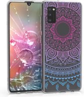 kwmobile telefoonhoesje voor Samsung Galaxy A41 - Hoesje voor smartphone in blauw / roze / transparant - Indian Sun design