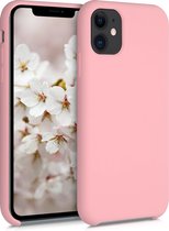 kwmobile telefoonhoesje voor Apple iPhone 11 - Hoesje met siliconen coating - Smartphone case in mat roségoud