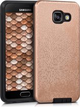 kwmobile hoesje voor Samsung Galaxy A3 (2016) - Hybride telefoonhoesje - Back cover in goud / zwart - Mozaïek Print design