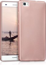 kwmobile telefoonhoesje geschikt voor Huawei P8 Lite (2015) - Hoesje voor smartphone - Back cover in metallic roségoud
