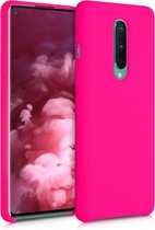 kwmobile telefoonhoesje geschikt voor OnePlus 8 (2020) - Hoesje met siliconen coating - Smartphone case in neon roze