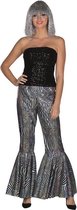 Rubie's Verkleedbroek Disco 70s Dames Polyester Zilver Maat 42