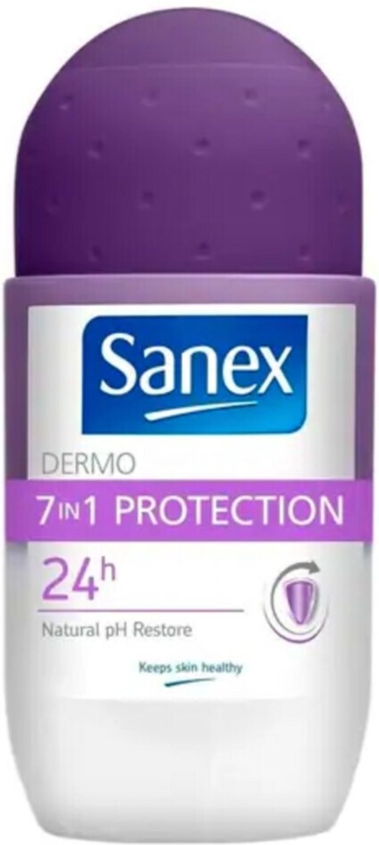 6x Sanex Deodorant Roller Dermo 7In1 Protection 24h 50 ml