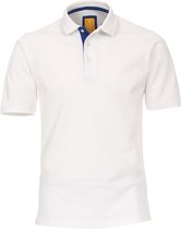 Redmond modern fit poloshirt - wit (blauw contrast) -  Maat: XL