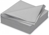 GALA Servetten - Aluminium - 40x40cm - 25 Stuks - Zwart/Grijs