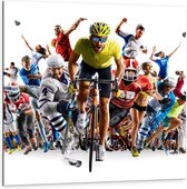 Dibond - Collage van Verschillende Sporten - 100x100cm Foto op Aluminium (Met Ophangsysteem)