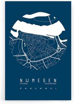 Walljar - Stadskaart Nijmegen Centrum IV - Muurdecoratie - Plexiglas schilderij