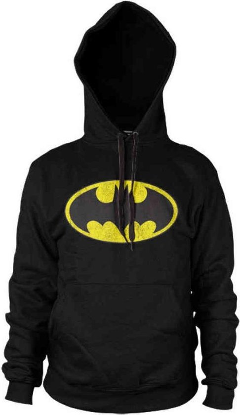 DC Comics Batman Hoodie/trui -M- Distressed Logo Zwart